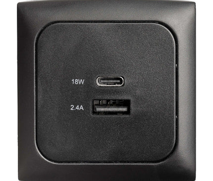 HABA USB-A & USB-C Camper Socket Black – 12/24V Dual