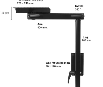 Lagun table leg system | 700mm | Carbon Black