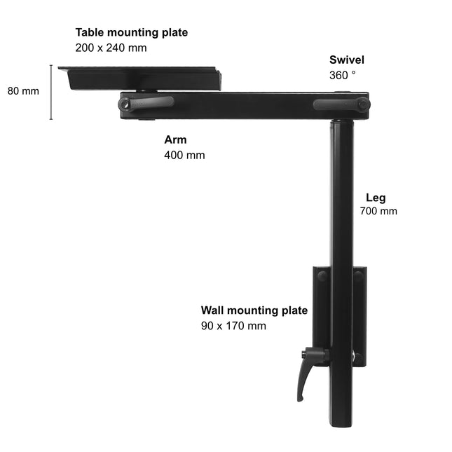 Lagun table leg system | 700mm | Carbon Black