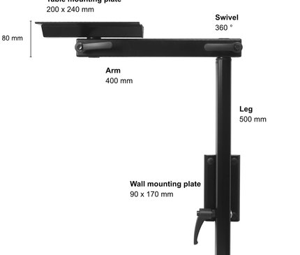 Lagun table leg system | 500mm | Carbon black