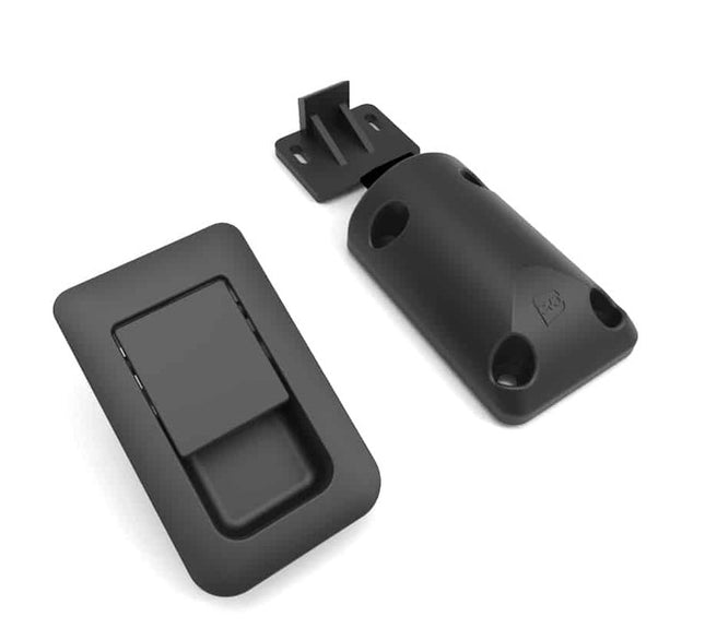 Black Push Button Camper Door Lock 36x59 mm – Snap Lock