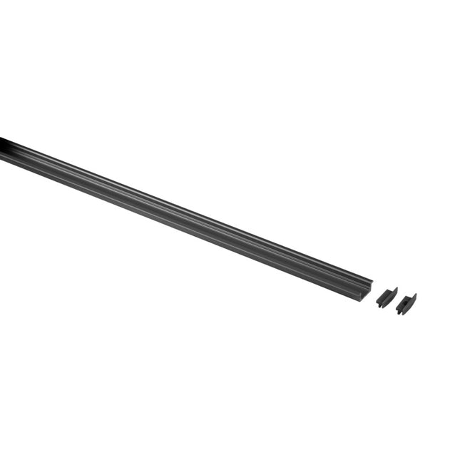 Black Aluminium LED Profile 1.5m with End Caps