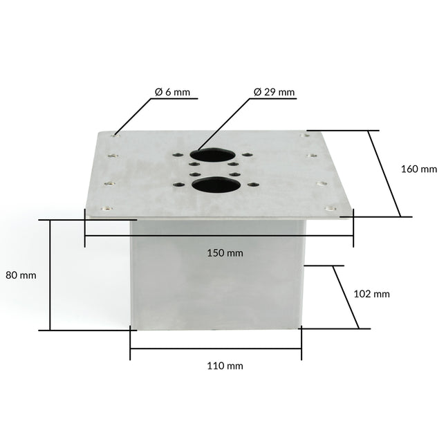 Autoterm Air 4D / Air 2D Floor Mounting Bracket 40mm