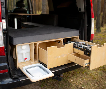 Moonbox Camping Box 119 cm – Bed & Kitchen Unit